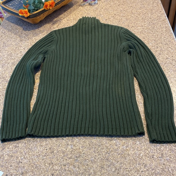 Express Knit Sweater 100% Cotton Dark Green Medium - Picture 9 of 12